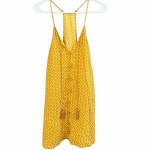 Plenty by Tracy Reese Silk Dress Petite P Yellow Geometric Tassel Boho